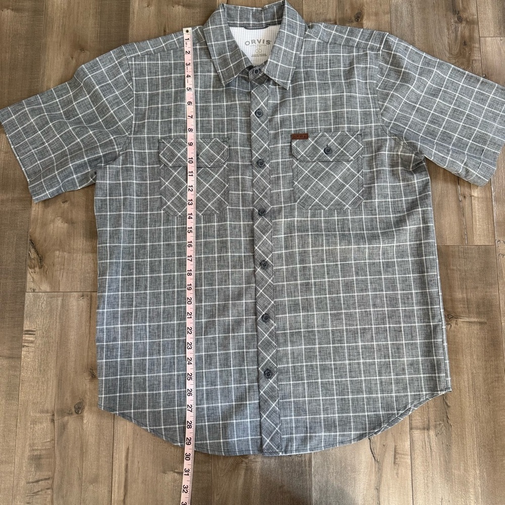 Orvis Classic Collection Gray Check Tech Shirt Men Large Outdoor Lightweight EUC - Picture 6 of 7